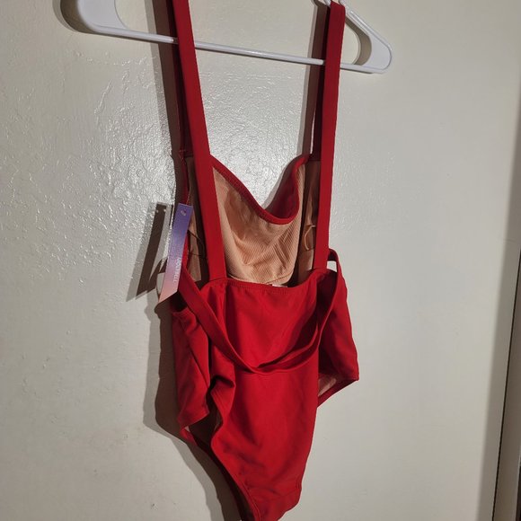 NWT Mollybel RED Sexy Stap Cutout Wrap Low Back One Piece Monokini sz M - Picture 6 of 8